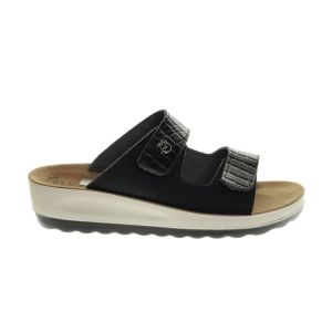 Zwarte Slippers Velcro Fly Flot
